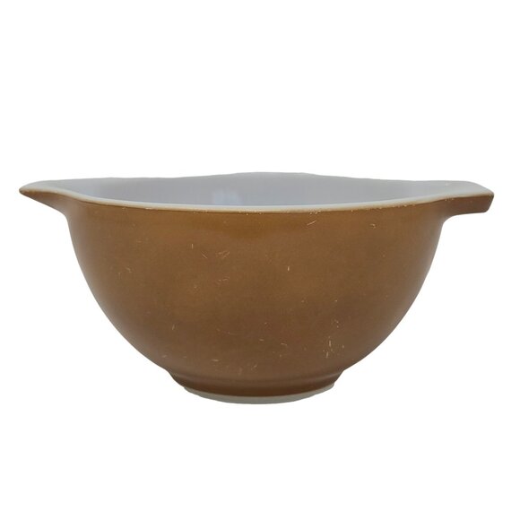 Vintage Pyrex 441 Cinderella Brown Town and Country Mixing Bowl 1.5 Pint - Picture 1 of 14